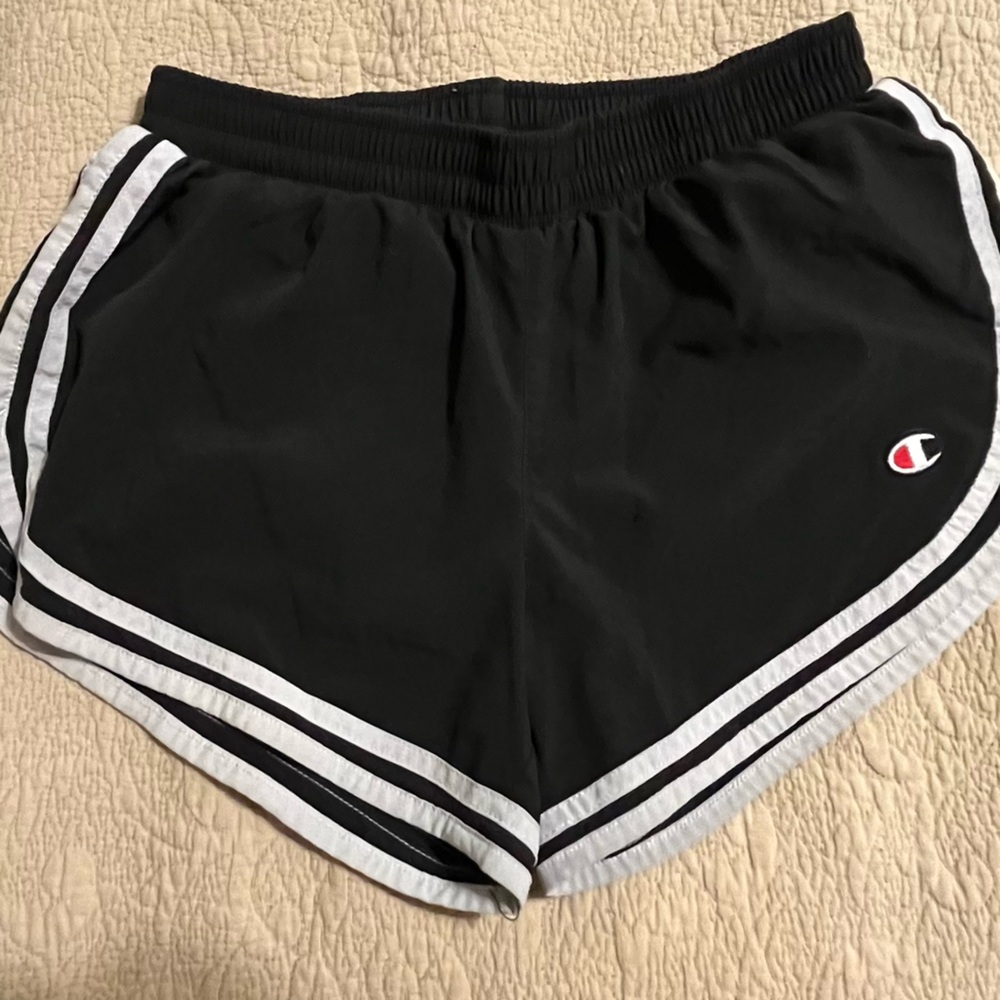 Champion Black Shorts with White Trim
